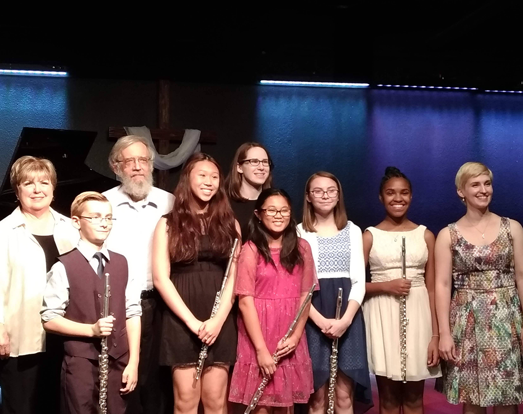 Flute teacher and student recital