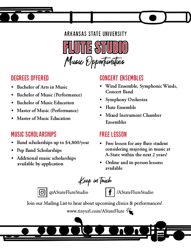 A-State Flute Studio Facts at a Glance