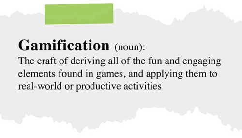 Gamification: noun. The craft of deriving all of the fun and engaging elements found in games, and applying them to real-world or productive activities.